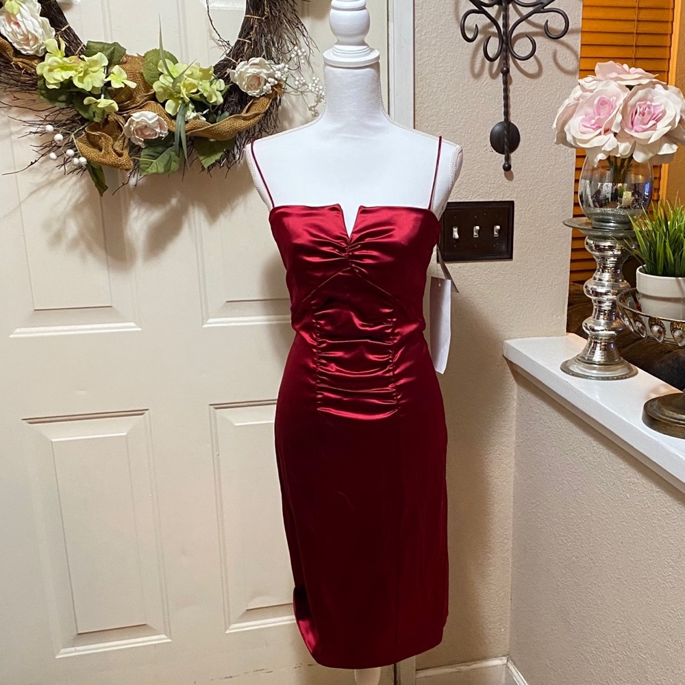 Nicole Miller Red Midi Dress